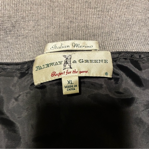 Fairway & Greene Italian Merino Wool 1/4 Zip Size XL Lined Golf Sweater Money - Picture 5 of 6